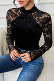 Lace Sleeve Embellished Bodysuit