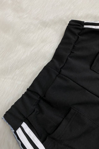 Stylish Contrast Waist Casual Pants