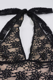 Lace Halter Mini Dress