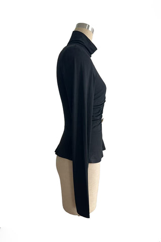 Elegant Button-Up Peplum Top