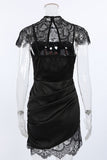 Lace-Detail Square Neck Dress