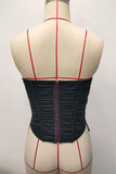 Strapless Pleated Corset Tank