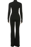 Zip-Front Elegant Pant Set
