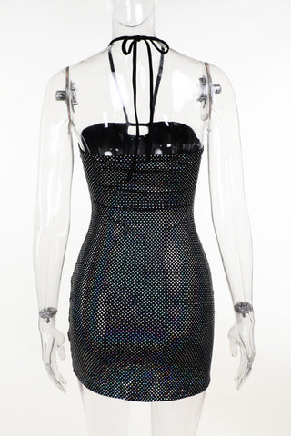 Sparkling Halter Mini Dress