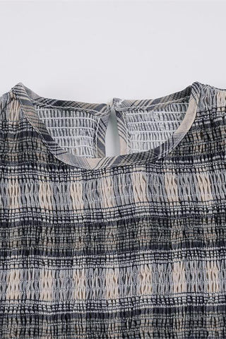 Plaid Ruffle Hem Casual Dress