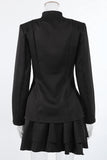 Tailored Buttoned Skirt Suit Set
