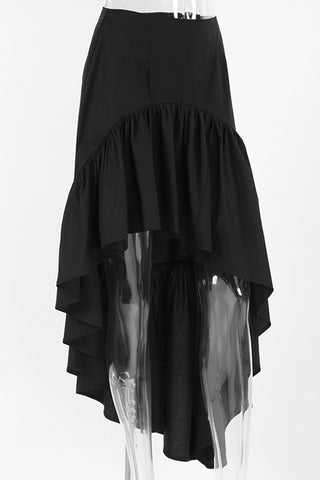 Asymmetrical Ruffle Midi Skirt