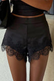 Lace Trim Casual Shorts