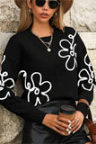Floral Pattern Pullover Sweater