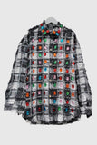 Embellished Plaid Statement Blouse