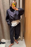 Stylish Button-Up Jacket with Drawstring Waist
