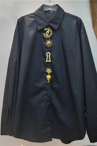 Embellished Button-Down Shirt