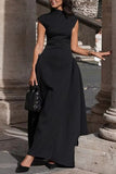 Elegant Maxi Dress with High Collar