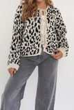 Tie-Front Leopard Cardigan