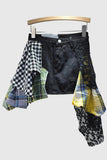 Patchwork Denim Mini Skirt