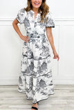 Vintage Toile Print Maxi Dress