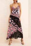 Layered Floral Lace Maxi Dress
