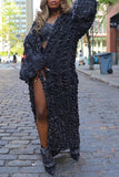 Long Textured Cape Coat
