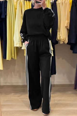 Varsity Striped Crewneck & Pants Set