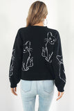 Cat-Patterned Sweater