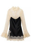 Lace-Trimmed Mini Dress