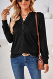 Button-Front Long Sleeve T-Shirt