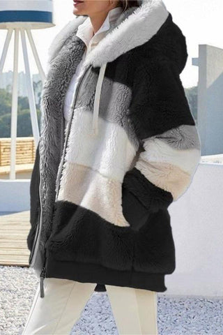 Cozy Hooded Faux Fur Jacket