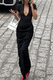 Elegant Ruched Casual Maxi Dress