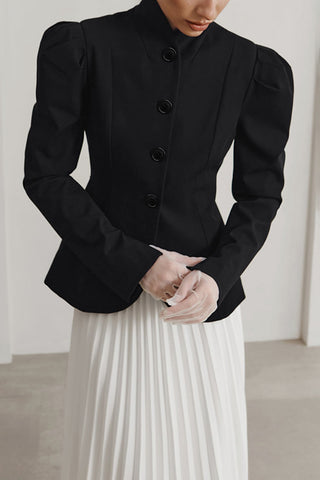 Elegant Puff-Shoulder Blazer