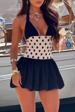 Halter Neck Polka Dot Casual Dress