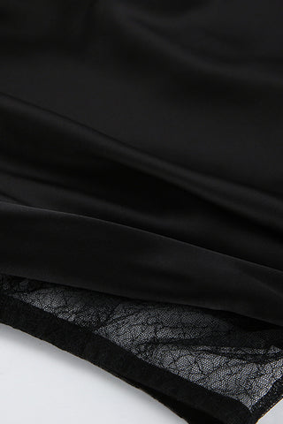 Layered Mesh and Satin Drape Skirt