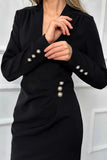 Elegant V-Neck Button Detail Dress