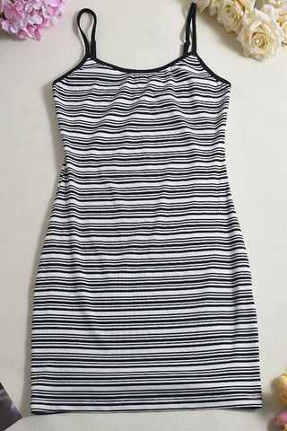 Striped Sleeveless Casual Dress
