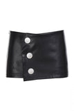 Asymmetrical Button-Accent Mini Skirt