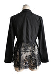 Lace Trim Blazer with Peplum Design