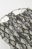 Lace-Up Strapless Snake Print Tank