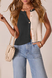 Two-Tone Sleeveless Sweater