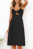 Midi Dress with Bow Front Detail