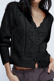 Button-Front Textured Cardigan
