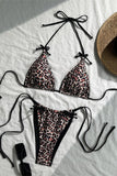 Leopard Print Tie-String Bikini Set