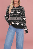 Geometric Heart Knit Sweater