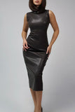 Sleek Sleeveless High-Neck Dress