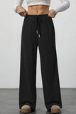 Wide-Leg Drawstring Casual Pants