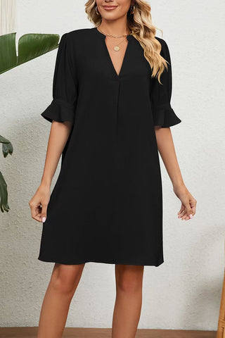 V-Neck Casual A-Line Dress