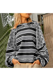 Striped and Floral Pattern T-Shirt