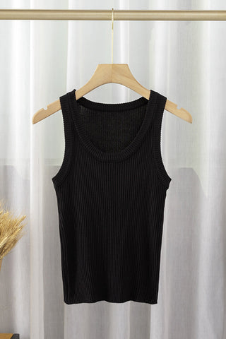 Ribbed Scoop Neck Tank Top
