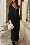 V-Neck Crochet Maxi Dress