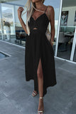 Spaghetti Strap Cut-Out Midi Dress