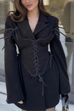 Stylish Lace-Up Jacket Dress