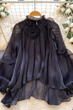 Elegant Layered Blouse with Ruffle Details